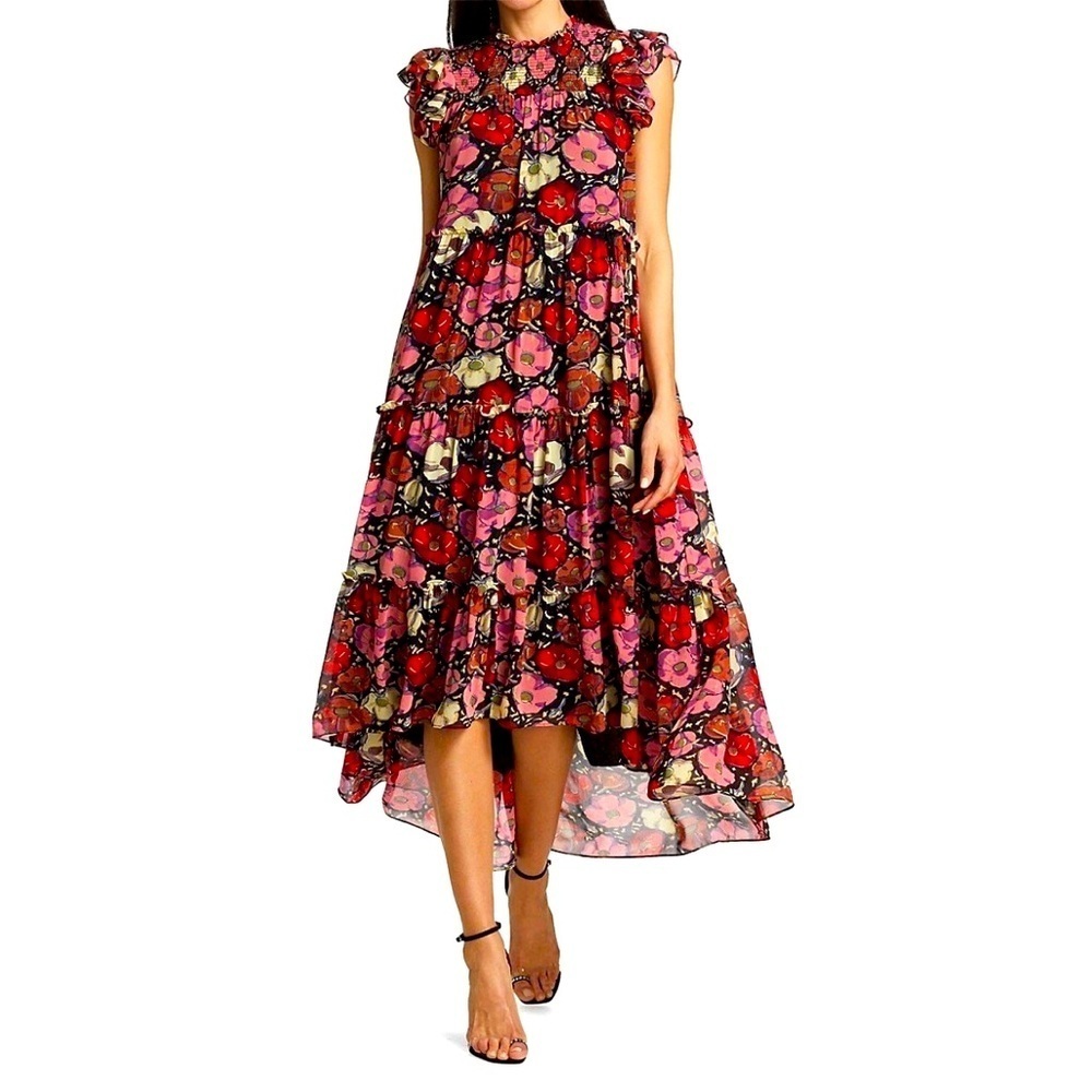 Cinq Sept | Ricki Floral Maxi Dress | Size 4 Midi Tiered